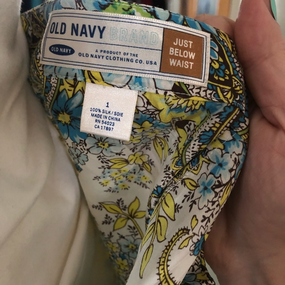 RARE Old Navy Silk Floral Skirt - Sz 1 - Picture 5 of 6
